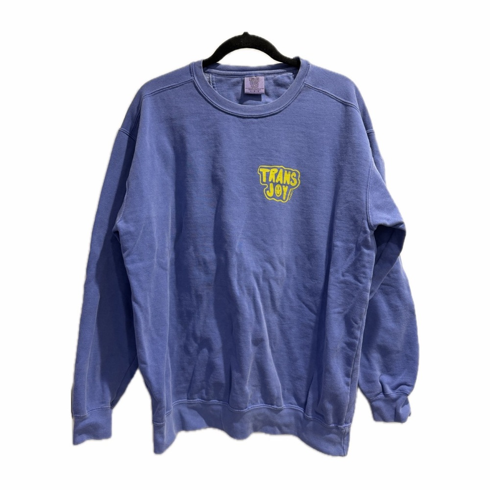 🏳️‍⚧️ Comfort Colors Trans Joy Smiley 😊 Crewneck Sweater by FLAVNT Streetwear
